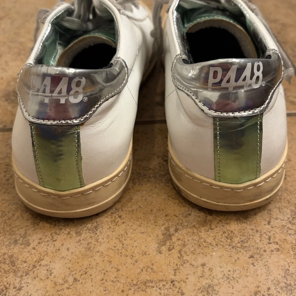 P448 John Low-top sneakers in Metallic Green and Silver - Picture 5 of 7